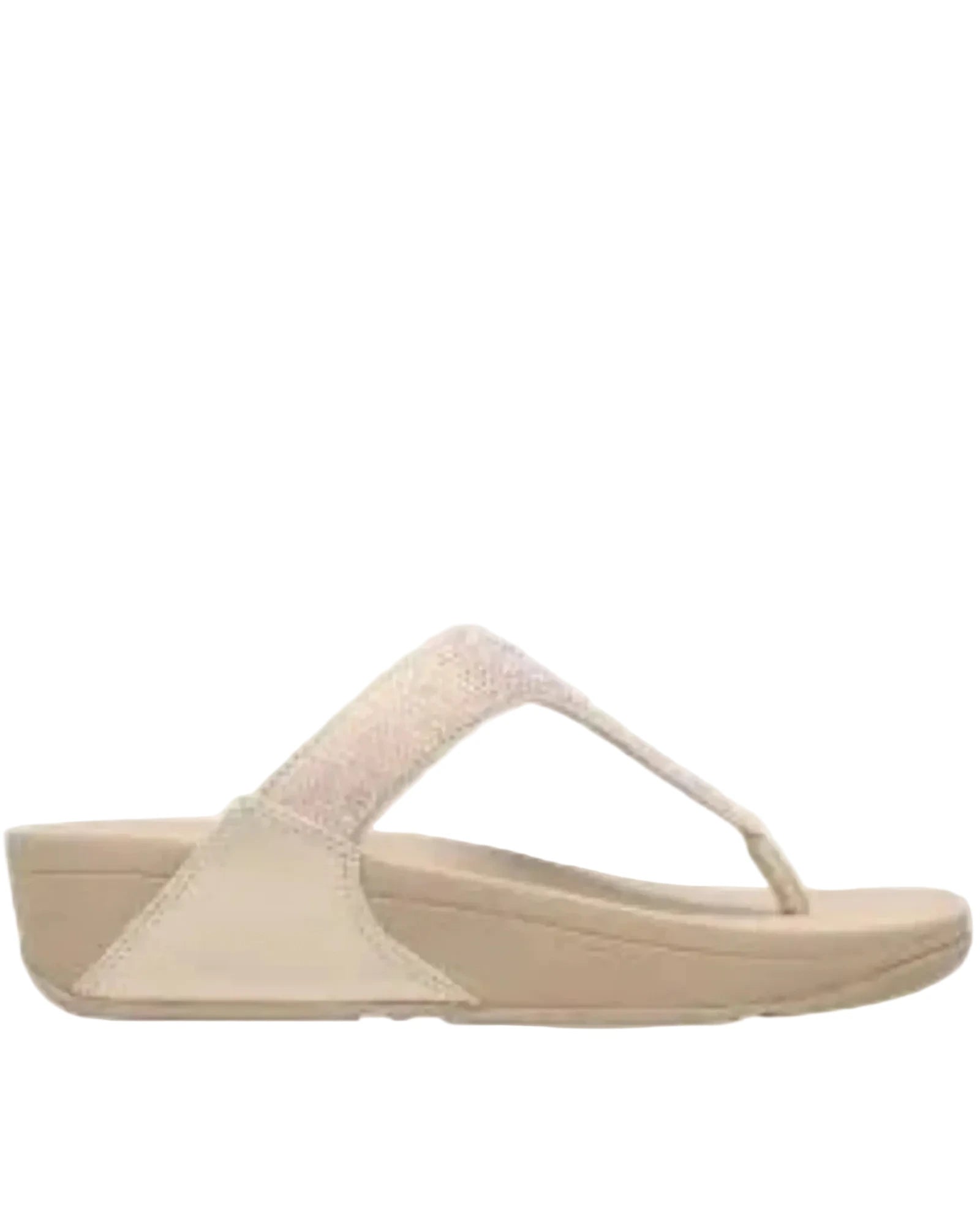 FITFLOP Lulu Beige Fabric Toe Post Sandals - Front View
