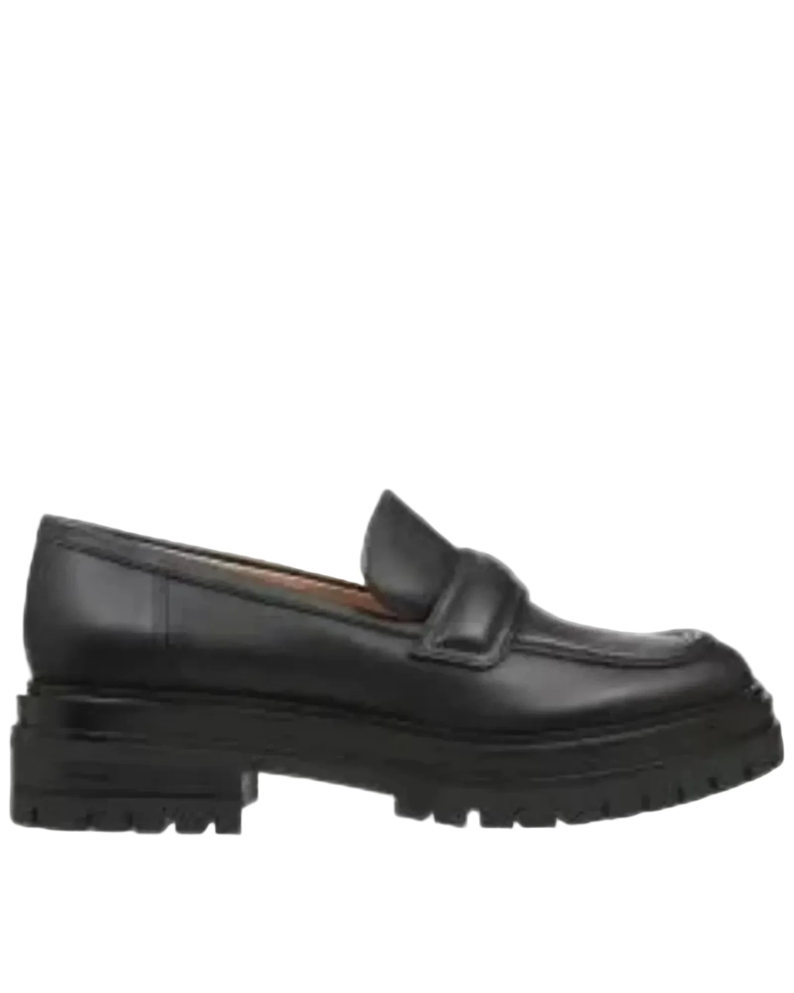 GIANVITO ROSSI Argo Black Leather Loafers - Front View
