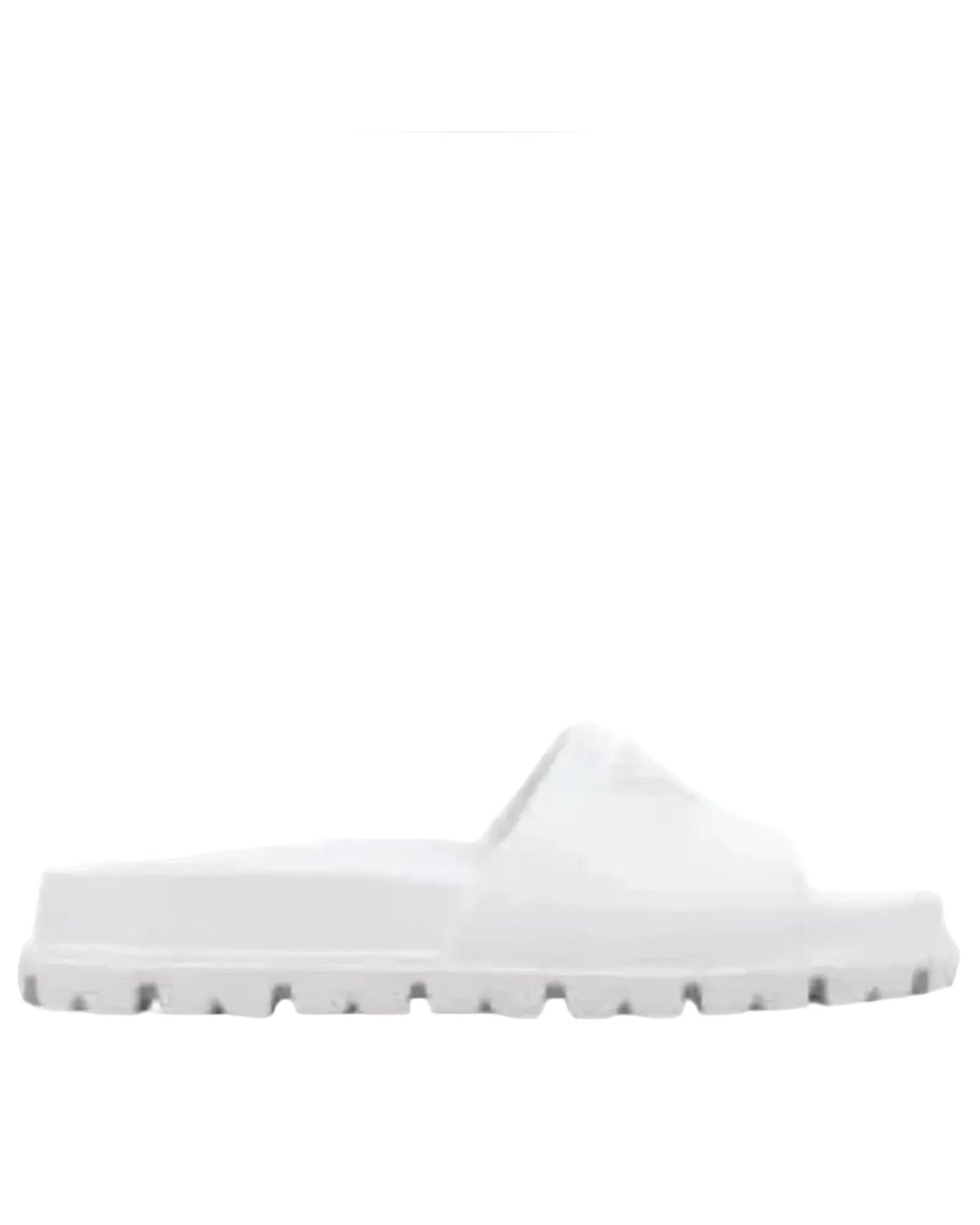 PRADA White Rubber Flat Sole Shoes - Front View
