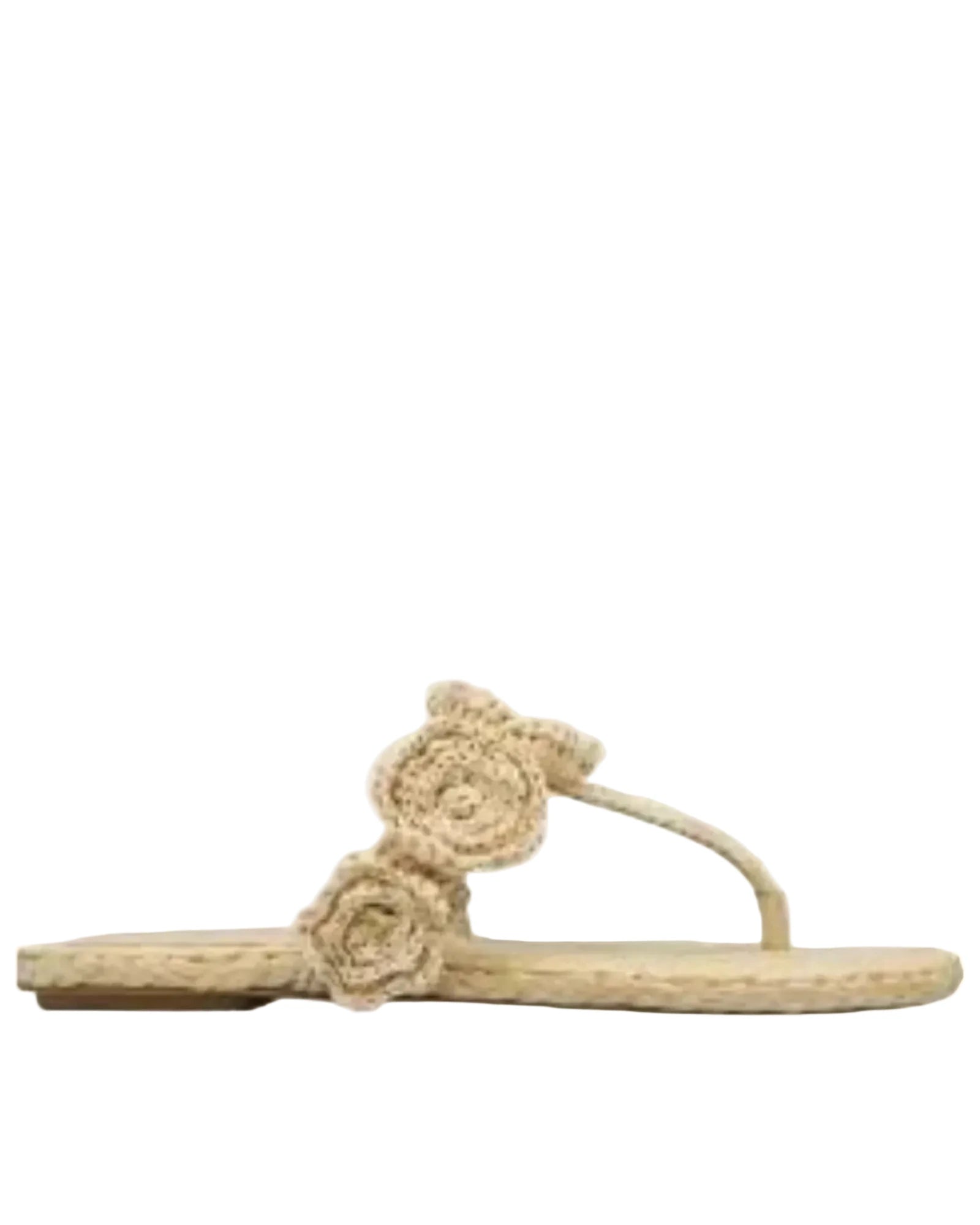 STUART WEITZMAN Magnolia Beige Raffia Flat Sole Shoes - Front View
